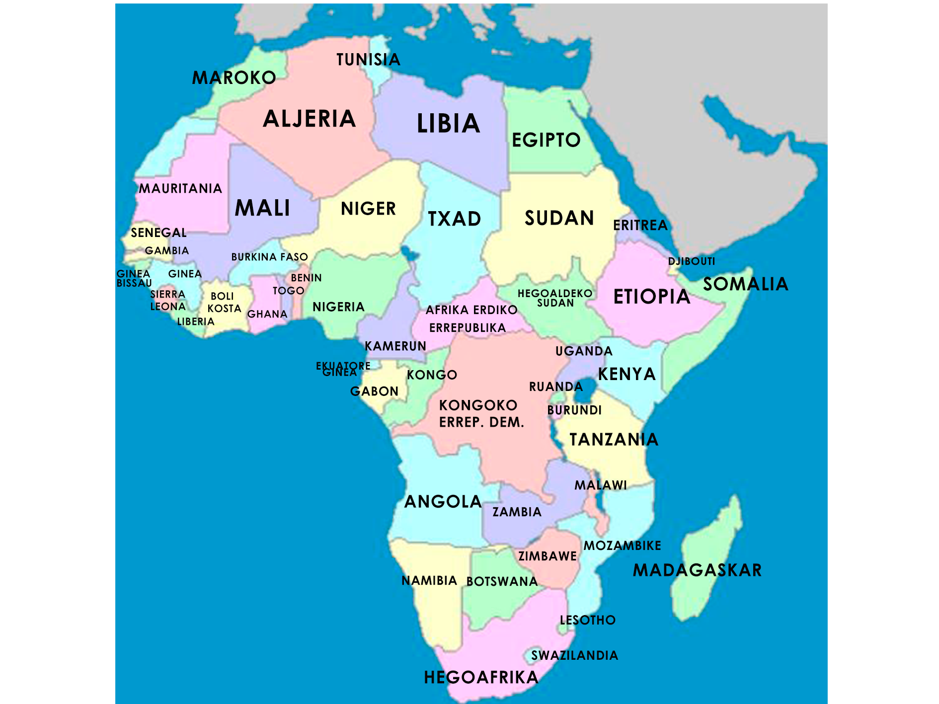Afrika mapa